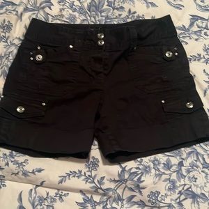 White House Black Market Women’s 0 black shirt with cubic zirconia accents